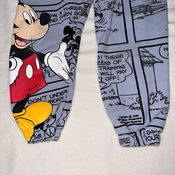 Zara Plush Mickey Mouse Logo Disney Pants Boys Size 7 Blue - Picture 5 of 8